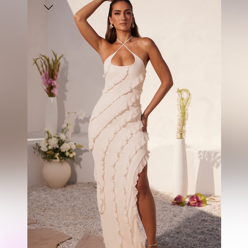 Oh Polly ruffle white dress- never worn and sold out!